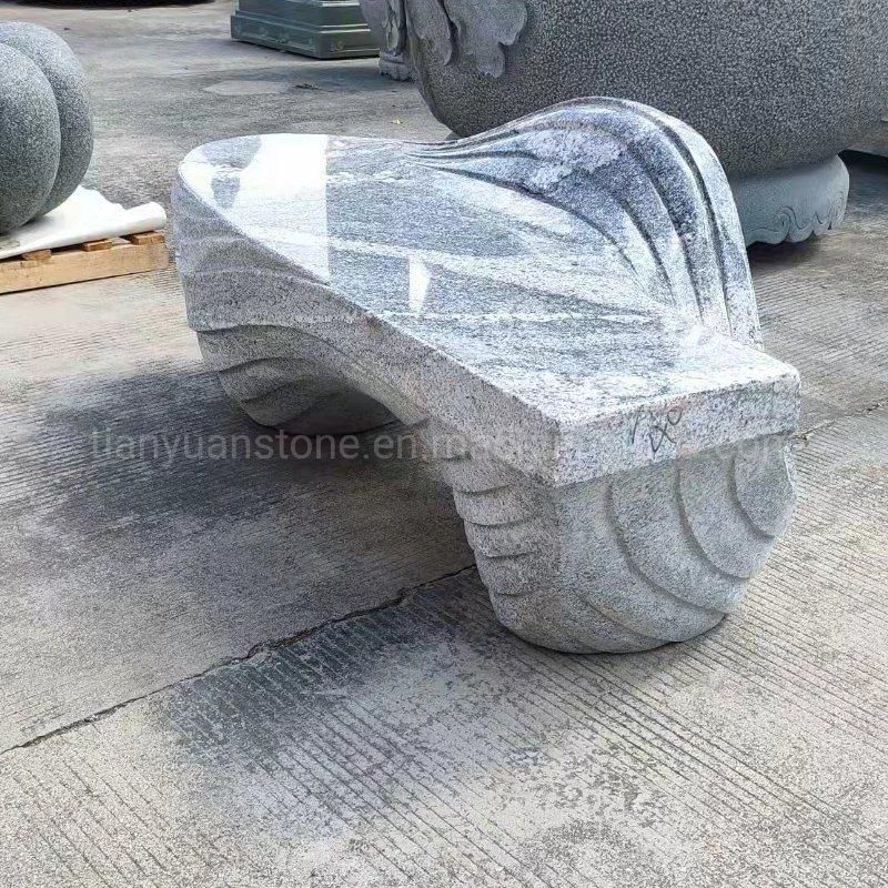 Handmade Granite Stone Outdoor Garden Decorative Curve Polish Bench Chair for Landscape