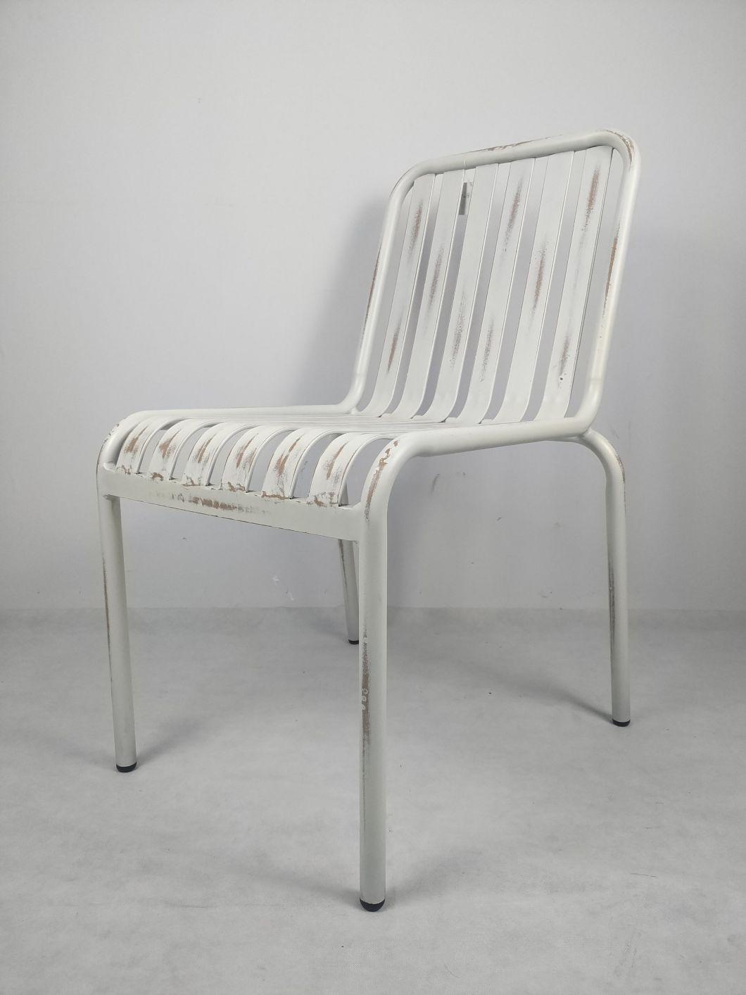 Outdoor Customized Furniture French Bistro Restaurant Rattan Cafe Patio Armless Chair