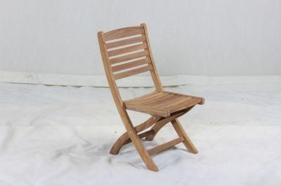 Space Saving Leisure Teakwood Material Folding Side Chair Outdoor Furniture