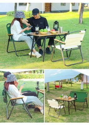 New Design Folding Camping Chair Aluminum Frame Double Seat with Back Pocket
