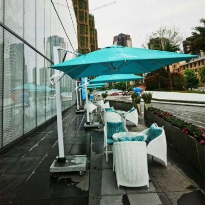 Wind Resistant Polyester Fabric Outdoor Sunshade Garden Patio Parasols Roman Beach Folding Cantilever Hanging Umbrella