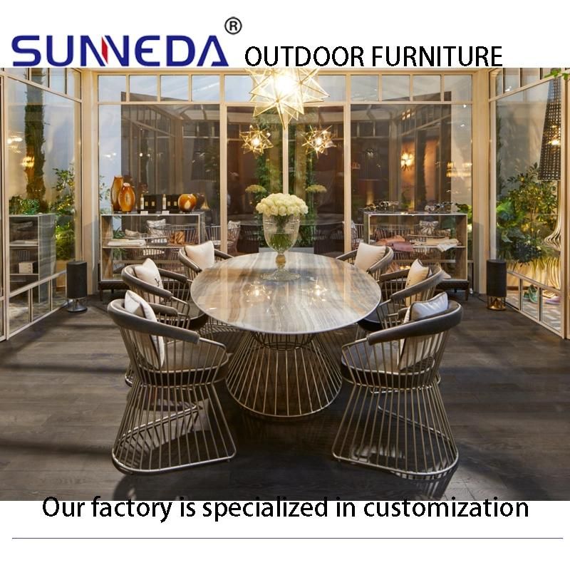 Durable Stainless Steel Frame with Plated Surface Garden Table Set