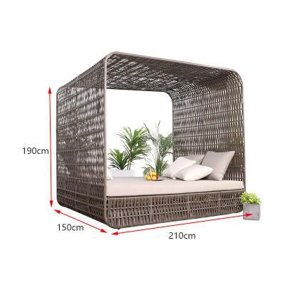 Foshan Double Darwin Shade Beach Aluminum Sun Bed Pool Furniture in China