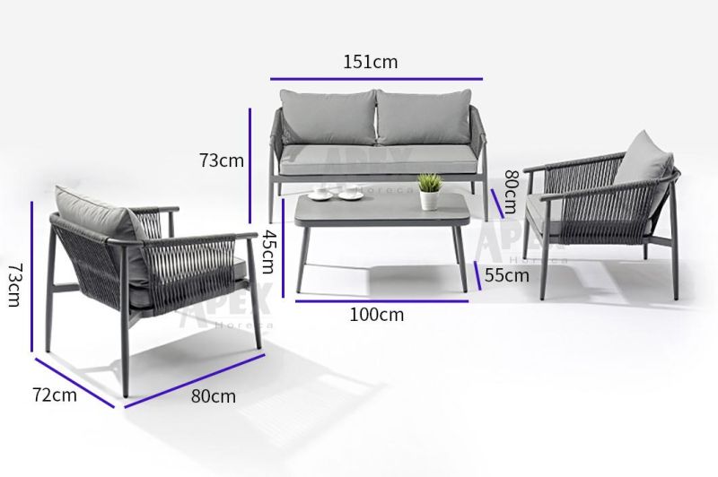 Modern Outdoor Garden Patio Furniture Combination Set Corner Sofa Wholesale