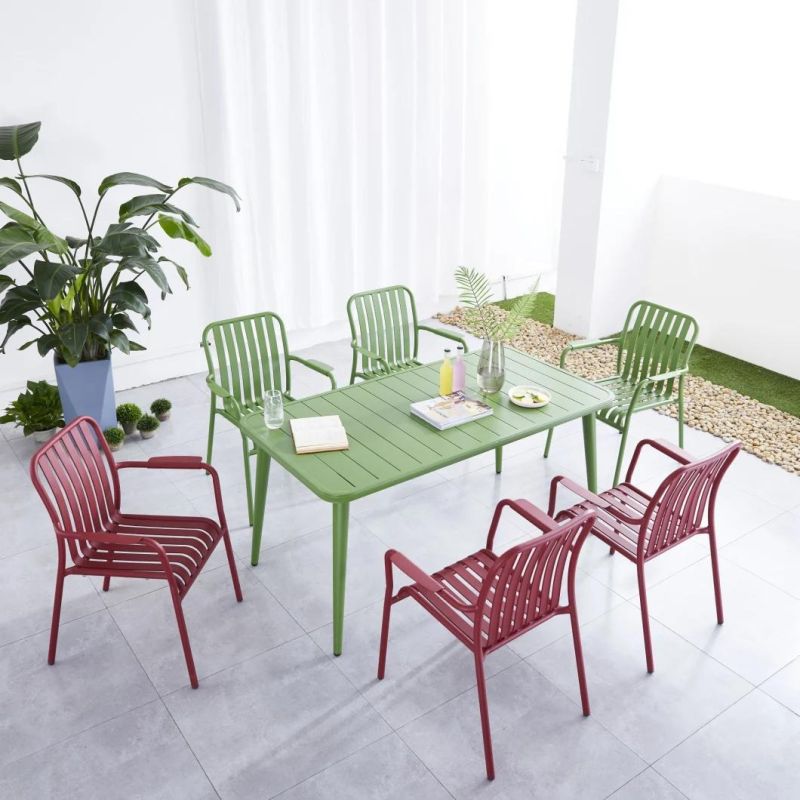 Patio Dining Set Stackable Restaurant Chairs Garden Tables Outdoor Furniture