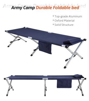 Garden Furniture Outdoor Aluminum and Steel Portable Military Bed Folding Camp Cot