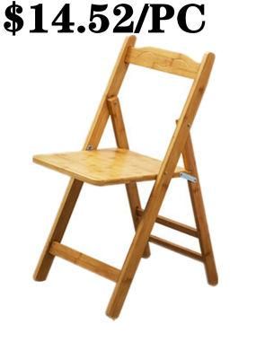 Good Price Stable Ergonomic Wooden Portable Dining Stackable Folding Chair