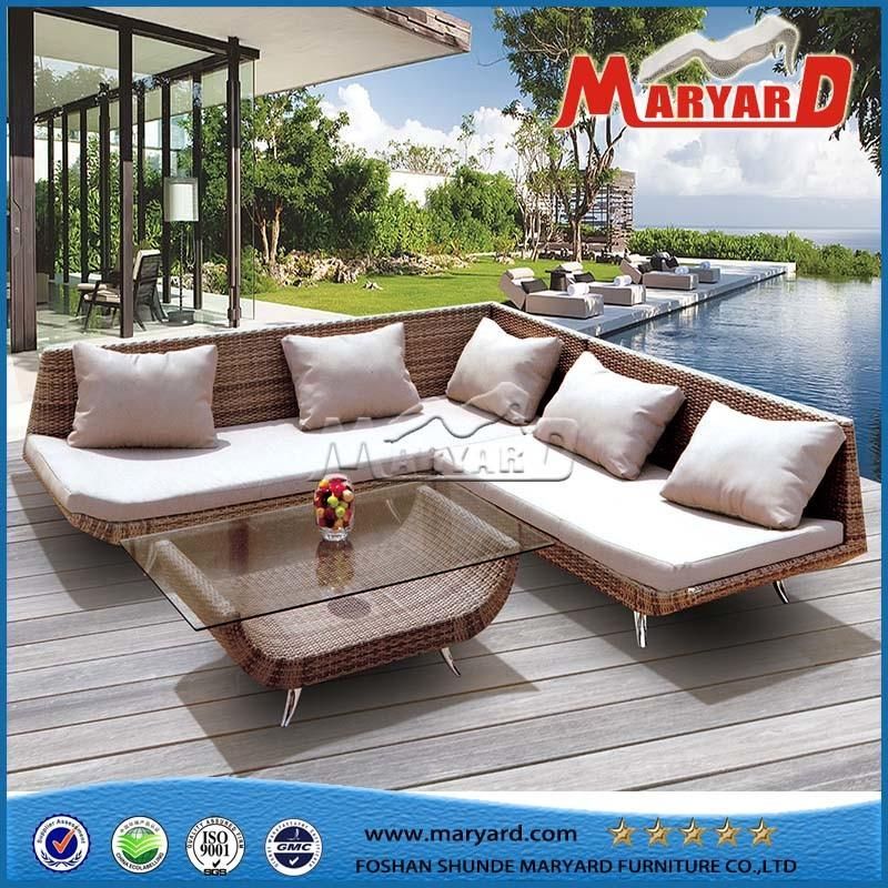Outdoor Furniture Set Rope Weaving Aluminum Frame Extension Table and Chair