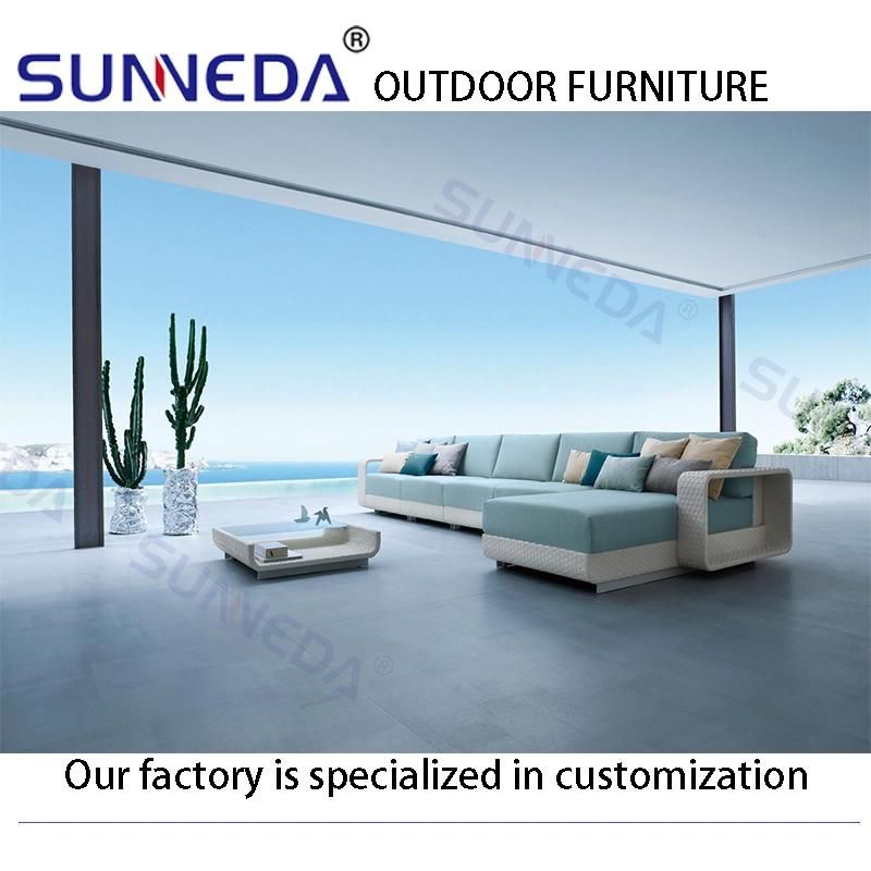 Outdoor Garden Full Aluminum Frame Rattan Wicker Table and Chair Sofa Combination