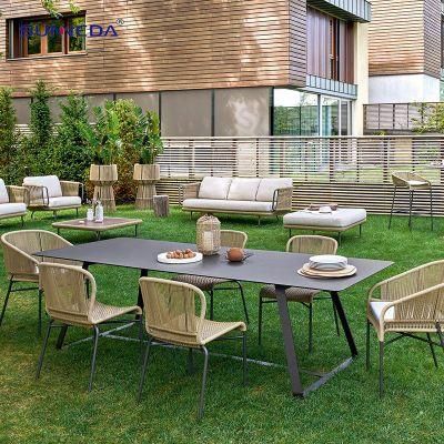 Garden Commercial Outdoor Furniture Used Rope Chair and Dining Table Set
