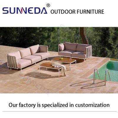 Nordic Style Soft Cushion Weaving Design Sofa Outdoor Furniture Set