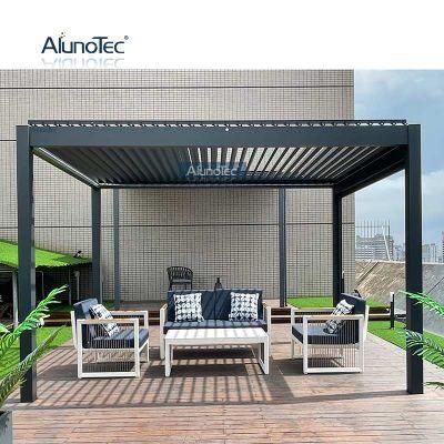 Adjustable Garden Sunshade Gazebo Outdoor Terrace Aluminum Waterproof Pergola with Furniture