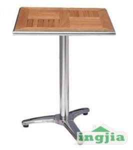 Square Wood Aluminium Dining Patio Table Garden Dinner Set (JT-97)