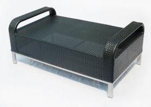 Wicker Garden Coffee Table with Stainless Steel Legs