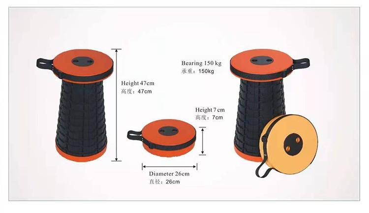 Retractable Stools Sturdy Portable Lightweight Plastic Outdoor Travel Camping Fishing Garden Folding Nylon PP Telescopic Stool