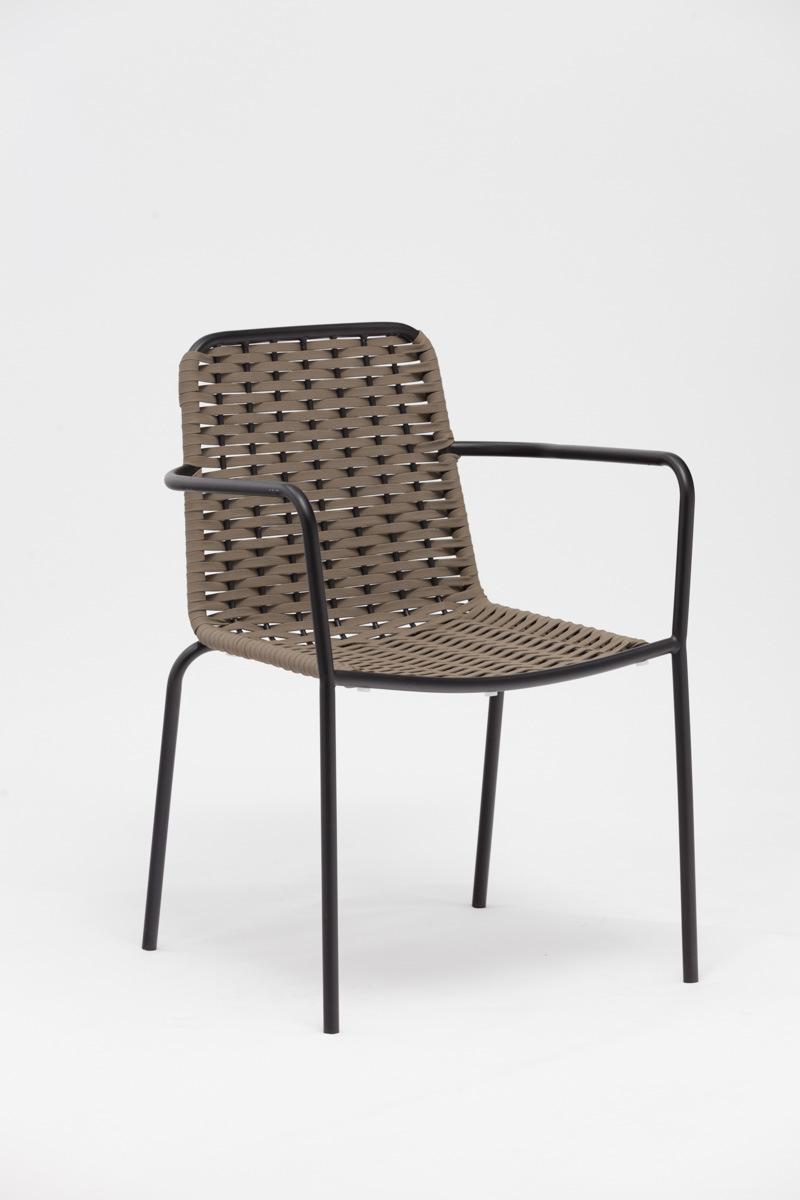 Outdoor Garden Chair with Cushion Garden Bandage Chair Textile Weaving Furniture