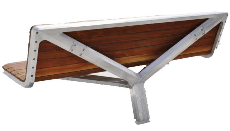 Custom Modern Metal Style Garden City Bench Seat with Armrests