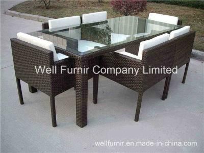 Patio PE Rattan Furniture Outdoor Dining Set/Wicker Chair (WF-7381)