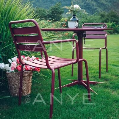 Courtyard Occasional Furniture Rust Resistant Metal Stackable Armchair Outdoor Chair