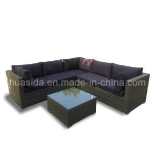 Outdoor Furniture Aluminum PE Rattan Corner Sofa Set