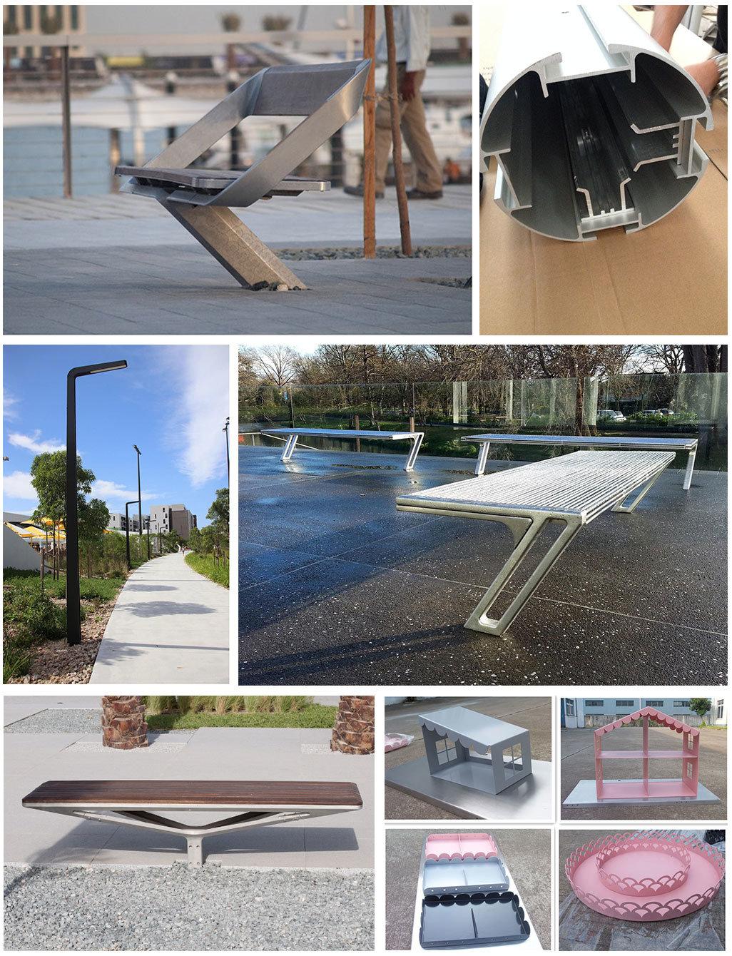 Suitable for Outdoor Metal Aluminum Park Without Armrest Simple Bench
