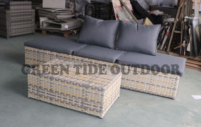 Outdoor Garden Patio Furniture Rattan Chaise Lounge Set 2PCS with Table