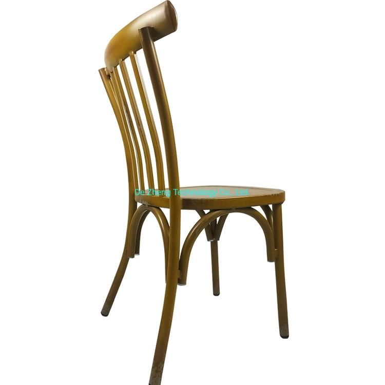 American Style Natural Color Aluminum Luxury Outdoor Restaurant Cafe Chair Set