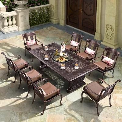 Outdoor Cast Aluminum Furniture Cast Aluminum Table and Chairs Combination