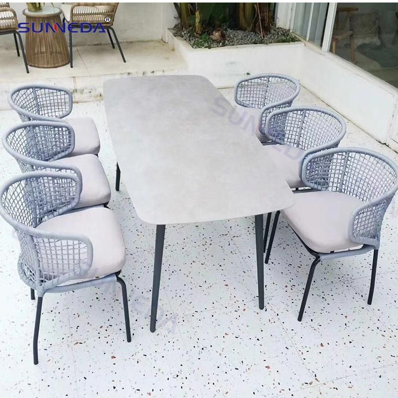 Best Sell Aluminum Frame Outdoor Furniture Rope Garden Dining Chair