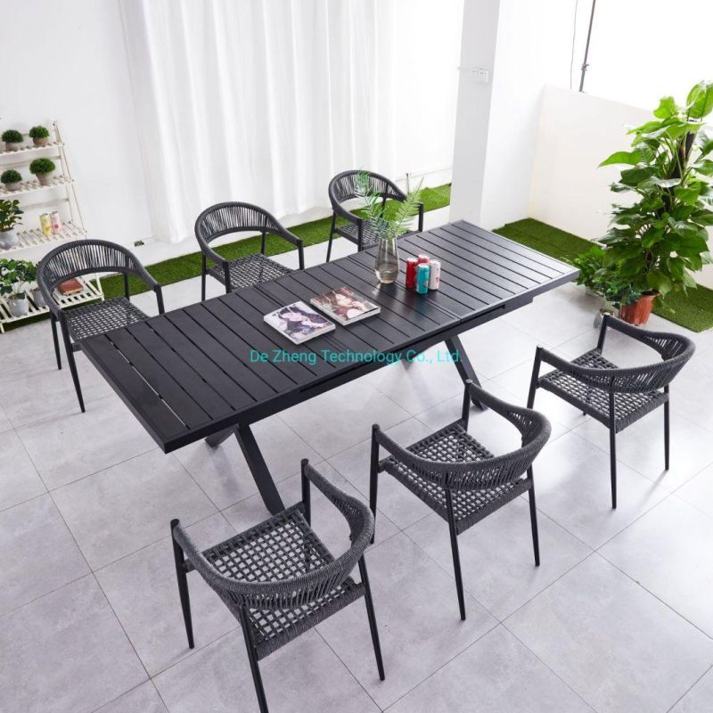 Commercial Coffee Shop Dining Extendable Furniture Aluminum Dining Extendable Table and Dining Restaurant Table