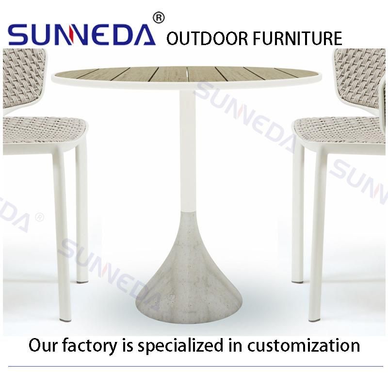 Outdoor Elegant Modern Single High Feet Teak Surface Bar Table