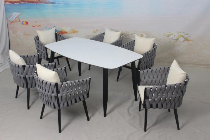 Outdoor Dining Set Table and Chair with Cushion for Garden Furniture