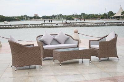 Restaurant Unfolded Darwin Modular Half Moon Rattan Garden Sofa Set