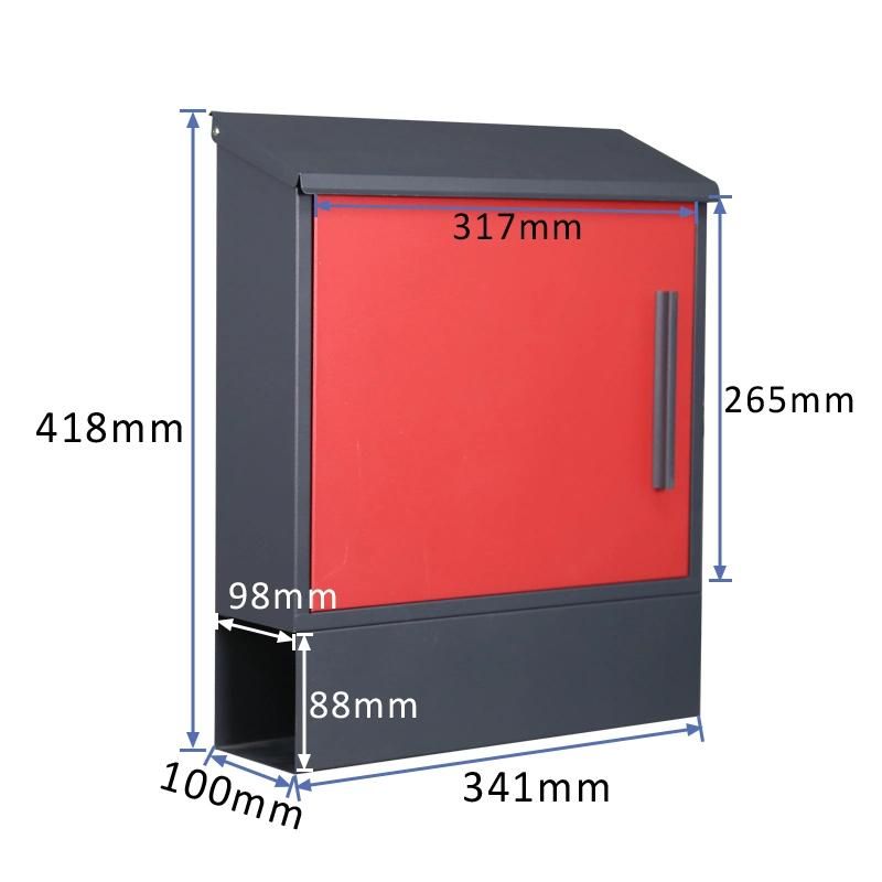 Colorful Post Box Wall Mounted Steel Waterproof Mailbox Pw-253