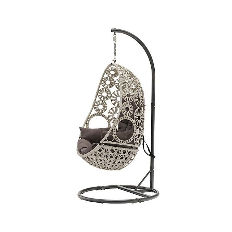 Outdoor Home Garden Hanging Wicker Rattan Metal Leisure Swing Chair