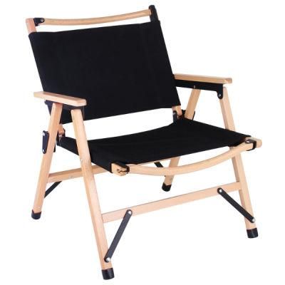 Outdoor Chair Lawn Chairs Solid Beech Wood Material with Arms Portable Gas Stove