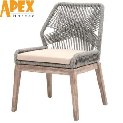 New Design Hotel Furniture Olive Rope Backrest Dining Chair Wholesale