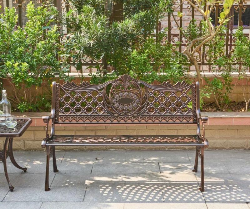 Red Gold Cast Aluminum Outdoor Garden Chair