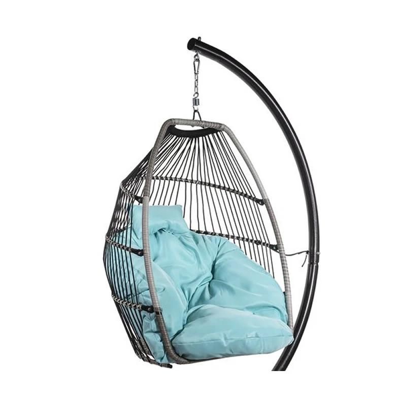 Modern Rattan Hanging Swing Chair with Stand