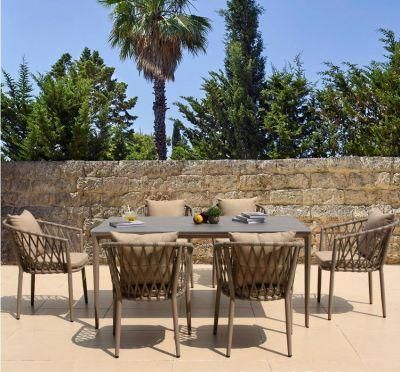 Casual Simple Outdoor Restaurant Rattan Woven Chair Rattan Woven Belt