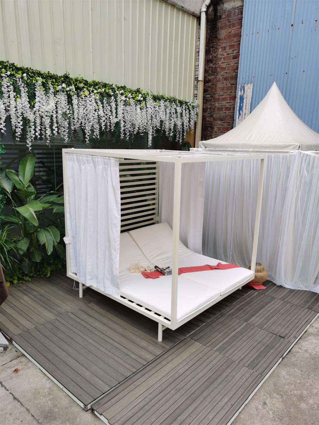 Modern Outdoor Garden Patio Hotel Home Outdoor Furniture Beach Chair Two-Seat Sun Lounger Sunbed