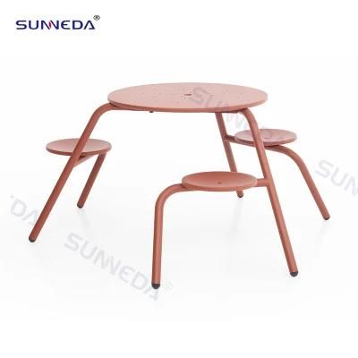 Simple Style Garden Outdoor Aluminum Round Sets Table and Chairs