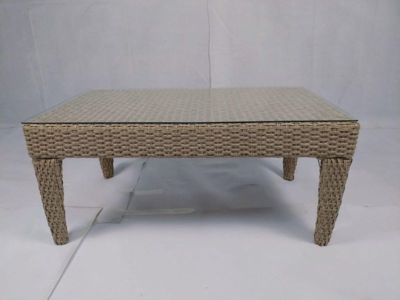 Hot Sale Modern Outdoor Aluminum Frame Sea Grass Color PE Rattan Sofa Set