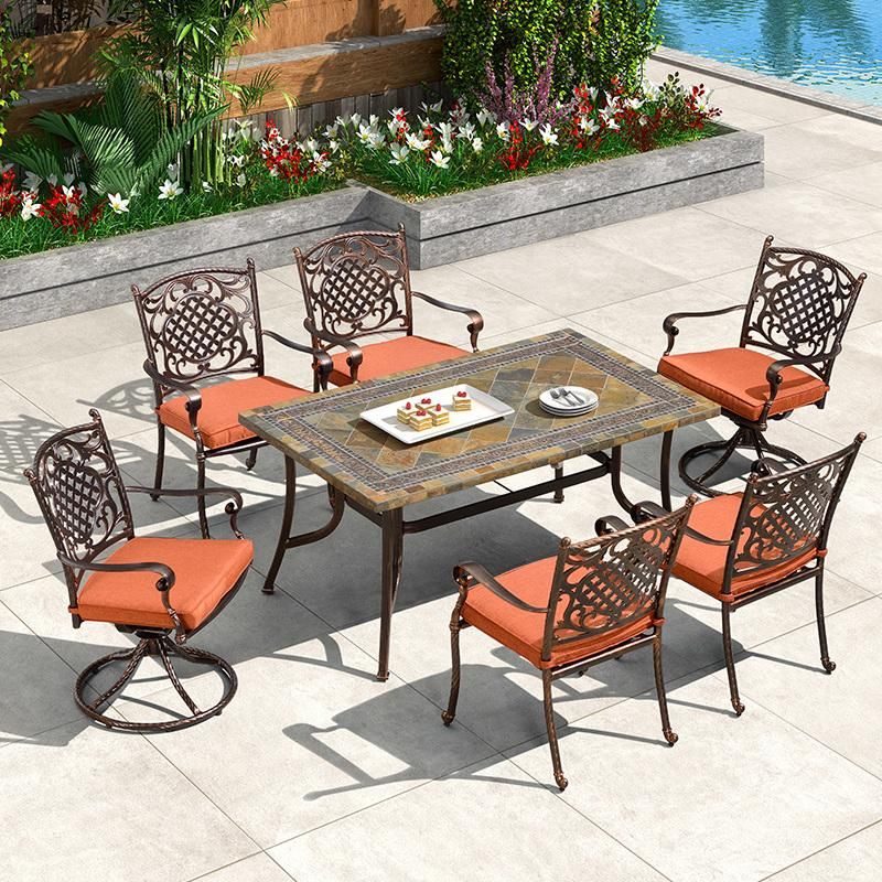 Outdoor Cast Aluminum Marble Patio Furniture