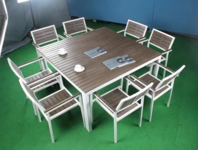 6people Leisure Hotel Garden PS Wood Dining Set Outdoor Furniture