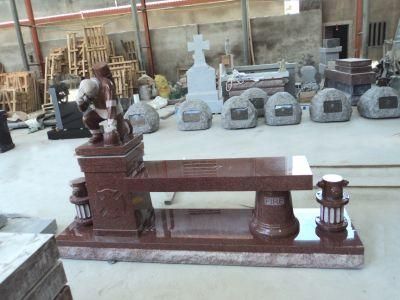 Customized Project Granite Outdoor Garden Wooden Stone Bench