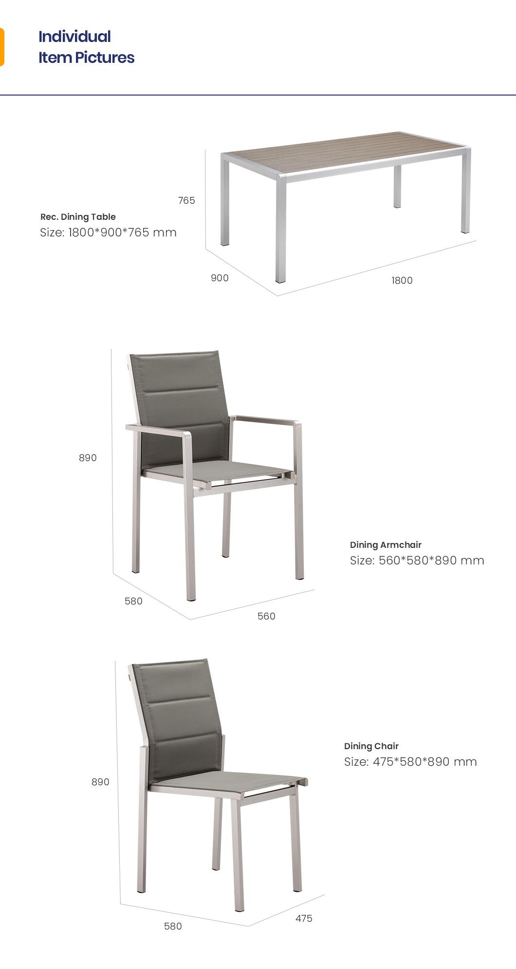 Balcony Furniture 7 Piece Patio Dining Set for Restaurant - Ayers