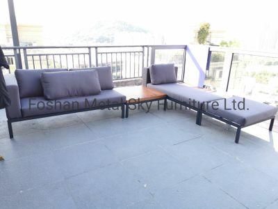 Outdoor Aluminum Garden Hotel Restaurant Villa Patio Teak Combination Wooden Sofa