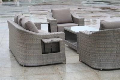 Unfolded Customized L Shaped Outdoor Couch Corner Rattan Garden Furniture