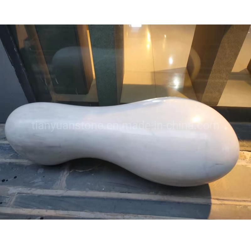 Handmade Granite Stone Outdoor Garden Decorative Curve Polish Bench Chair for Landscape